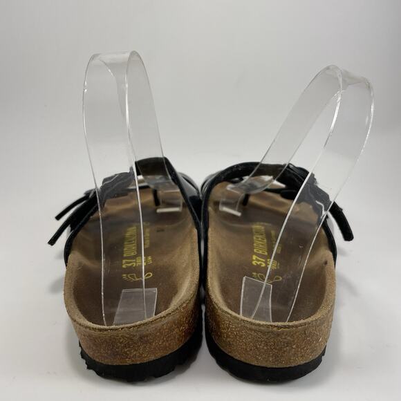 Birkenstock Mayari Sandals Womens Size 37 US 6-6.5 Black Patent Leather Toe Loop - Picture 5 of 9